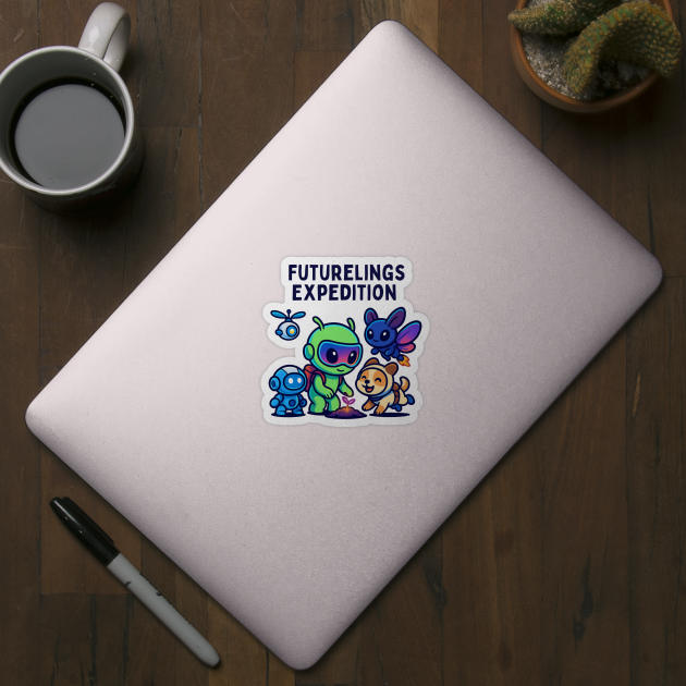 Futurelings Expedition – Cute Alien Team Growing a Sprout | Tomorrow Sprouts Tee by Anne Lee